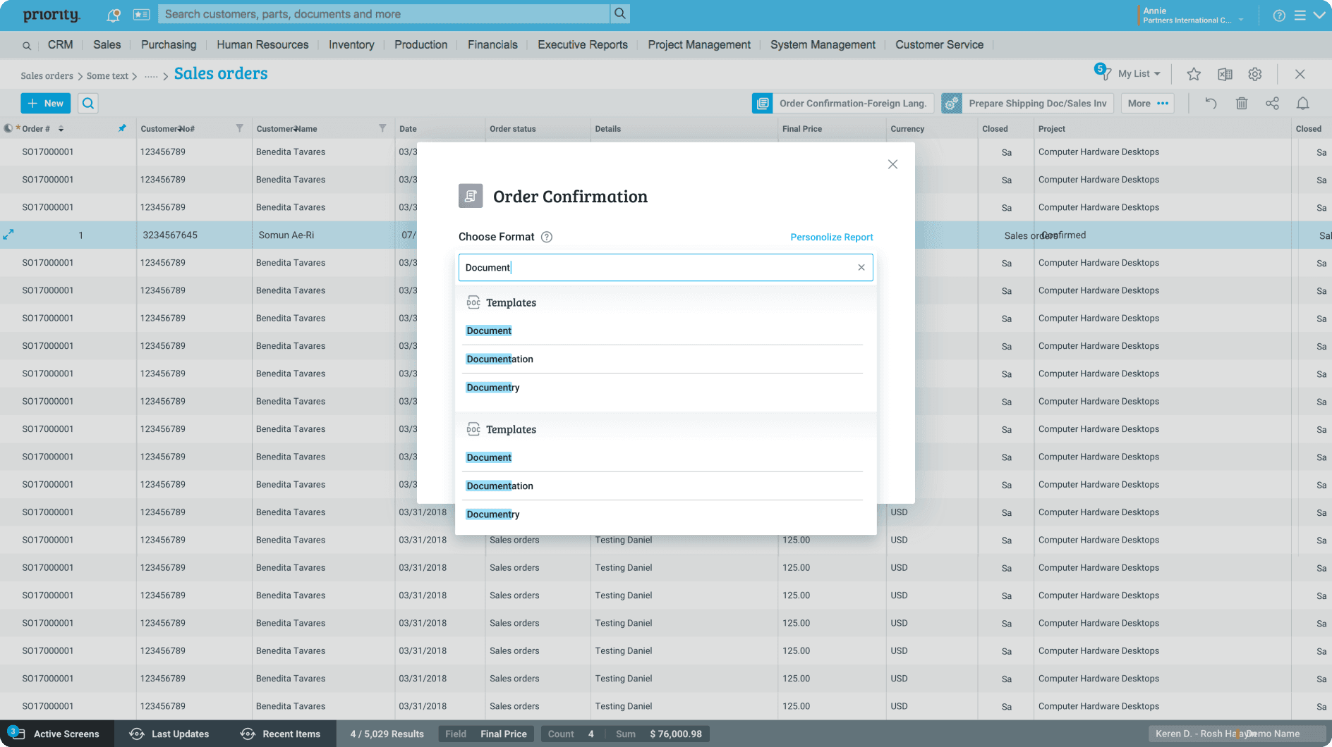 4. Choose the document format